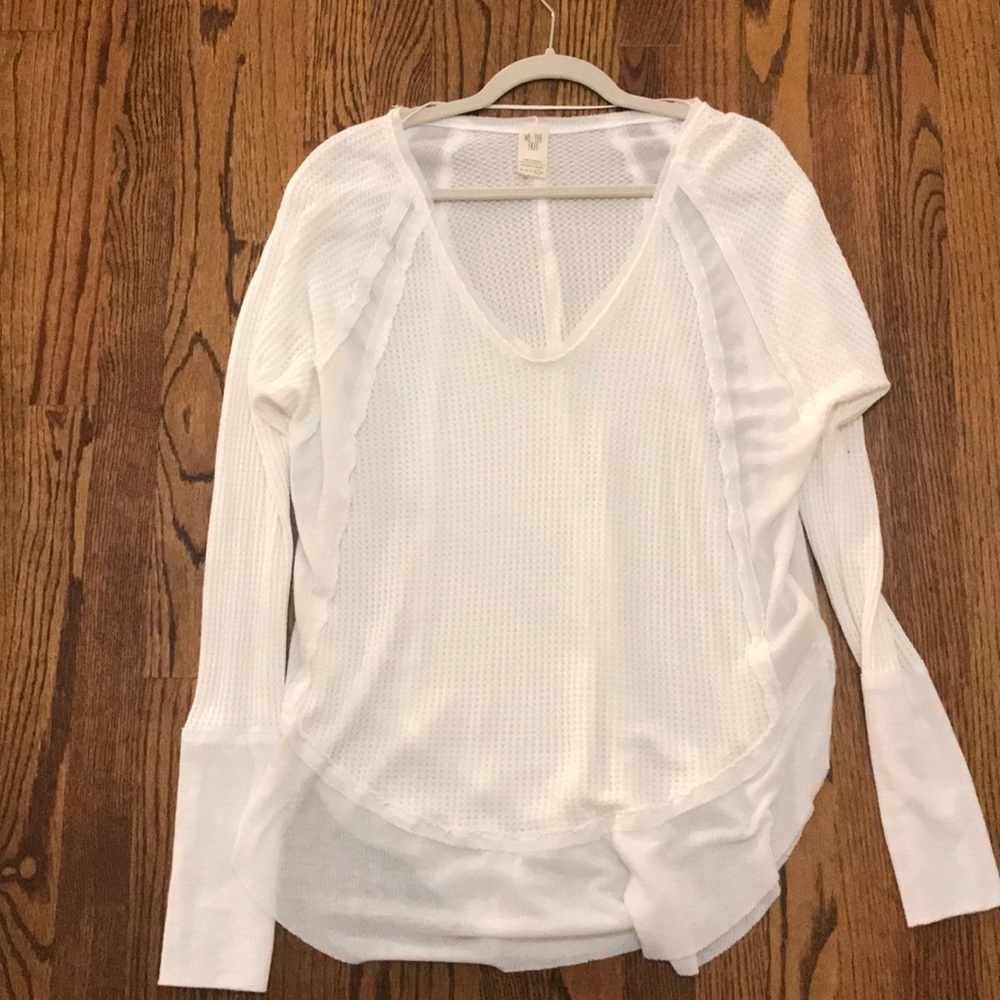 Free People Catalina Thermal Long Sleev White top